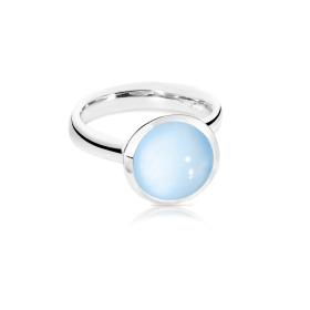 Weißgold, Ringe, Tamara Comolli BOUTON Ring large Chalcedon R-BOU-l-ChBl-wg