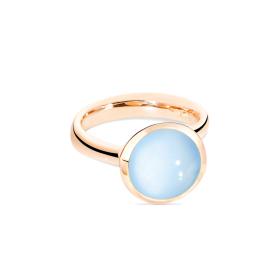 Roségold, Ringe, Tamara Comolli BOUTON Ring large Blauer Chalcedon R-BOU-l-ChBl-rg