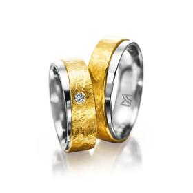 Weißgold, Ringe, Meister Trauringe Individuals 112.8828.01/112.8828.00-GW