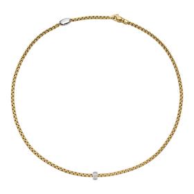 Weißgold, Halsschmuck, FOPE Eka Halskette mit Diamanten in Rautenfassung 73101CX_BB_G_XBX_043