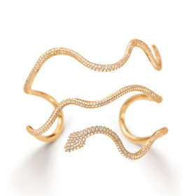 Gelbgold, Armschmuck, Ole Lynggaard Copenhagen Snakes-Armreif In Pavé-Fassung A3140-401