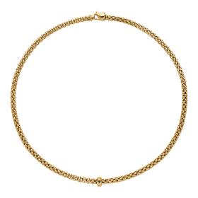Gelbgold, Halsschmuck, FOPE Solo Halskette mit schwarzen Diamanten 62306CX_BN_G_XGX_043