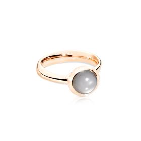 Roségold, Ringe, Tamara Comolli BOUTON Ring small grauer Mondstein R-BOU-s-MoGr-rg