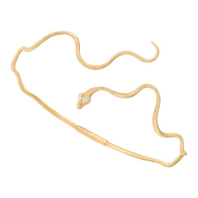 Gelbgold, Halsschmuck, Ole Lynggaard Copenhagen Snakes Halsreif A2848-402