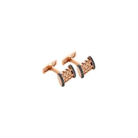 Roségold, Armschmuck, FOPE Panorama Manschettenknöpfe mit schwarzen Diamanten 01104GX_BN_R_X3X_000