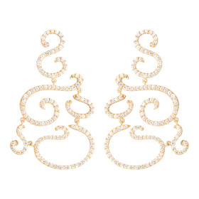         Gelbgold, Ohrringe, Ole Lynggaard Copenhagen Love Bands Chandelier-Ohrringe A2603-404