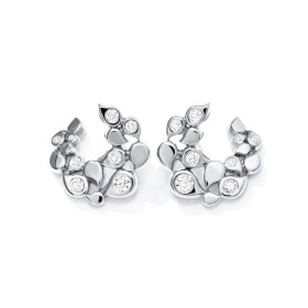         Weißgold, Ohrringe, Tamara Comolli SNOWFLAKES Hoop Classic alternating Earrings E-SF-Ho-Cl-alt-wg