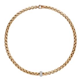 Weißgold, Halsschmuck, FOPE Eka Collier mit Pavébesatz 70705CX_PB_G_XBX_043