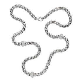 Weißgold, Halsschmuck, FOPE Eka Collier mit Pavébesatz 70705C3_PB_B_XBX_060