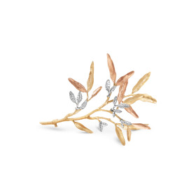 Roségold, Accessoires/Sonstiges, Ole Lynggaard Copenhagen Leaves Ast-Brosche Groß A9998-484