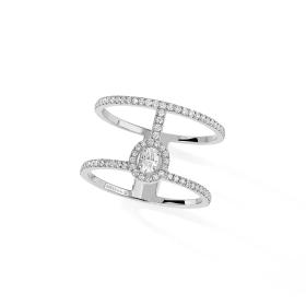Weißgold, Ringe, Messika Glam'azone 2 Rows Pavé Ring 05237-WG