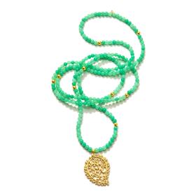 Gelbgold, Halsschmuck, Tamara Comolli INDIA Halskette Chrysoprase N-IND-Chry-Dre-yg