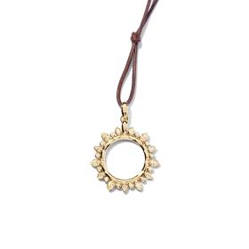 Gelbgold, Halsschmuck, Tamara Comolli GYPSY Anhänger Classic Sun large mit Diamanten P-Gyp-Cl-l-yg