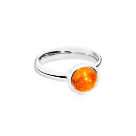 Weißgold, Ringe, Tamara Comolli BOUTON Ring small Mandarin Granat R-BOU-s-Man-wg