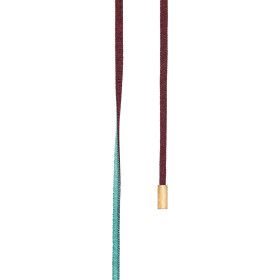         Gelbgold, Halsschmuck, Ole Lynggaard Copenhagen Doppel Design Schnur rot/eisblau A1903-402