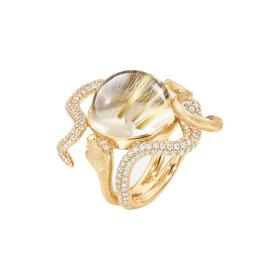 Gelbgold, Ringe, Ole Lynggaard Copenhagen Snakes Ring Pavé A2962-402