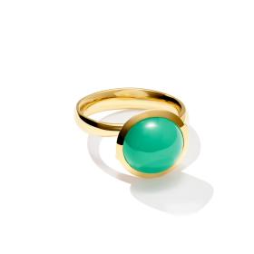 Gelbgold, Ringe, Tamara Comolli BOUTON Ring large Chrysoprase R-BOU-l-Chry-yg