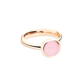 Roségold, Ringe, Tamara Comolli BOUTON Ring small Chalcedony pink R-BOU-s-ChPi-rg