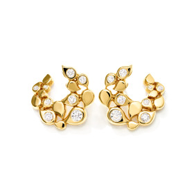         Gelbgold, Ohrringe, Tamara Comolli SNOWFLAKES Hoop Classic alternating Earrings E-SF-Ho-Cl-alt-yg