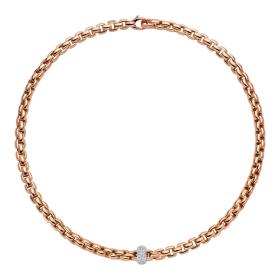 Weißgold, Halsschmuck, FOPE Eka Collier mit Pavébesatz 70705CX_PB_R_XBX_043