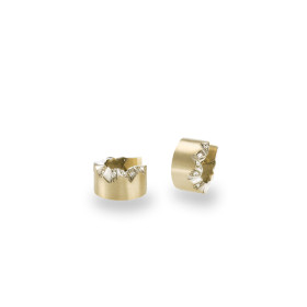 Gelbgold, Ohrringe, Schmuckwerk Alpen Klappcreolen, Ref: GO415-GG