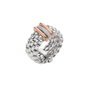 Weißgold, Ringe, FOPE Panorama zweifarbiger Flex'it Ring mit flachem Kettengeflecht 58704AX_BB_B_RBR_00S
