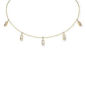 Gelbgold, Halsschmuck, Messika Move Uno Choker Kette mit Quasten 12150-YG