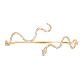 Gelbgold, Halsschmuck, Ole Lynggaard Copenhagen Snakes Halsreif mit Diamant-Pavé A9997-462