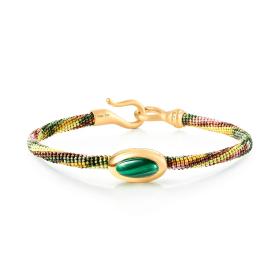 Textil, Armschmuck, Ole Lynggaard Copenhagen Life Armband mit Malachit A2942-402