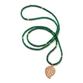 Roségold, Halsschmuck, Tamara Comolli INDIA Halskette Malachite N-IND-Mal-Dre-rg
