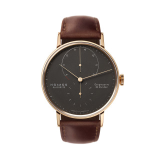 Damen- und Herrenuhr, NOMOS Glashütte Lambda 39 samtschwarz, Ref: 954