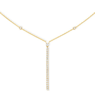 Gelbgold, Halsschmuck, Messika Vertikale Gatsby Barrette Halskette, Ref: 05448-YG