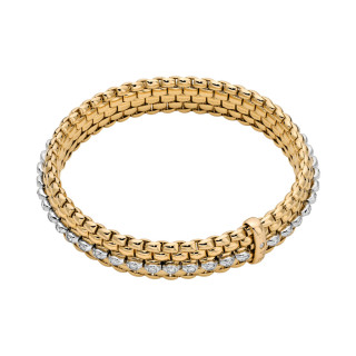 Gelbgold, Armschmuck, FOPE Eka Flex'it Armband mit Diamantpavé, Ref: 58504BX_PB_G_GBX_0XS