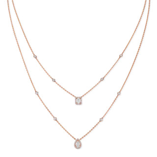 Roségold, Halsschmuck, Messika My Twin 2 Rows Collier, Ref: 06506-PG