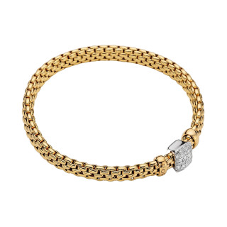 Gelbgold, Armschmuck, FOPE Eka Flex'it Armband mit Diamantpavé, Ref: 56102BX_PB_G_XBX_0XS