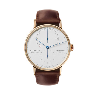 Damen- und Herrenuhr, NOMOS Glashütte Lambda 39 Roségold mit gebläuten Zeigern, Ref: 953