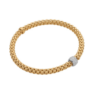 Gelbgold, Armschmuck, FOPE Eka Flex'it Armband mit Diamantpavé, Ref: 63406BX_PB_G_XBX_00M