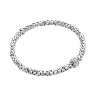 Weißgold, Armschmuck, FOPE Eka Flex'it Armband mit Diamantpavé, Ref: 63406BX_PB_B_XBX_0XS
