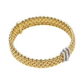 Gelbgold, Armschmuck, FOPE Eka Flex'it Armband mit Diamantpavé, Ref: 58704BX_PB_G_BBB_0XS