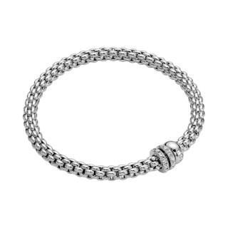 Weißgold, Armschmuck, FOPE Eka Flex'it Armband mit Diamantpavé, Ref: 62506BX_PB_B_BBB_0XS