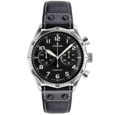 Herrenuhr, Automatik, Junghans Meister Pilot Chronoscope