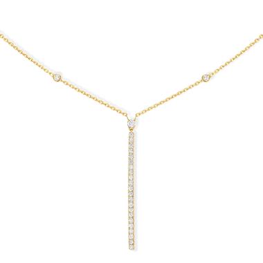 Halsschmuck, Gelbgold, Messika Gatsby Halskette