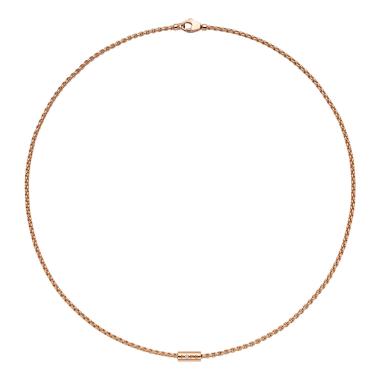 Halsschmuck, Roségold, FOPE Aria Halskette mit einem weißen Brillanten