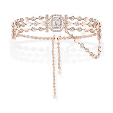 Armschmuck, Roségold, Messika D-Vibes mehrreihiges Armband