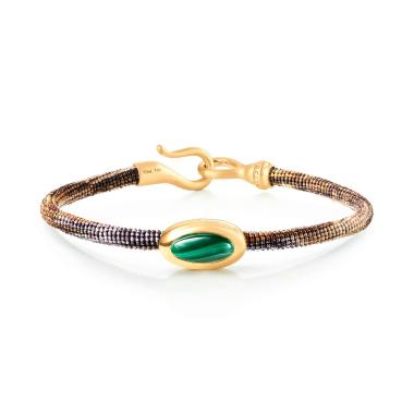 Armschmuck, Textil, Ole Lynggaard Copenhagen Life Armband mit Malachit