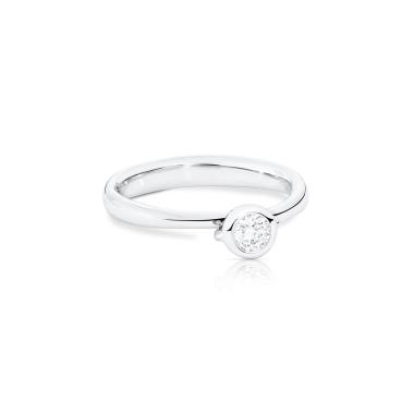 Ringe, Weißgold, Tamara Comolli BOUTON Solitaire Ring