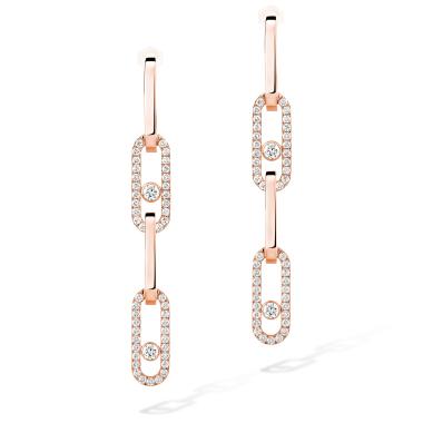 Ohrringe, Roségold, Messika Move Link Ohrhänger
