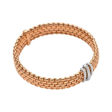 Armschmuck, Roségold, FOPE Flex'it Panorama Armband mit Pavébesatz