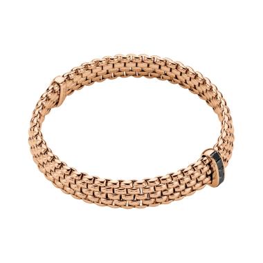 Armschmuck, Roségold, FOPE Panorama Flex'it Armband mit schwarzen Diamanten