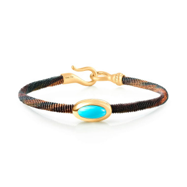 Armschmuck, Textil, Ole Lynggaard Copenhagen Life Armband mit Türkis